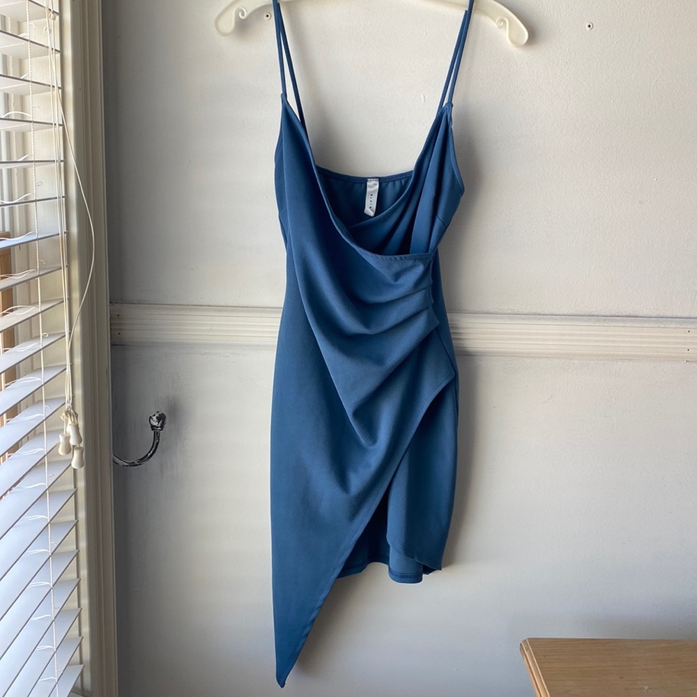 Asymmetrical Blue Dress